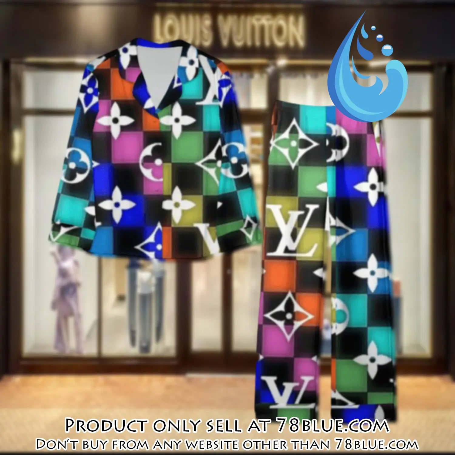 Trending luxury lv satin pajama set pjs1077 78b2015765